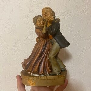 Old couple Vintage Antonio Borasto porcelain figurine dancing holding hands
